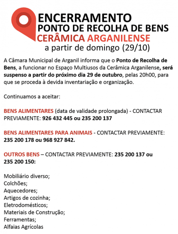 encerramento ponto de recolha