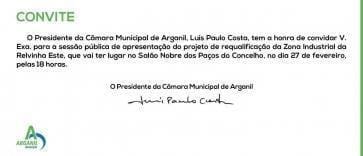 Convite apresentacao do projeto de ampliacao e requalificacao da Zona Industrial da Relvinha
