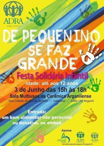 de pequenino se faz grande festa solidaria infantil ADRA Arganil