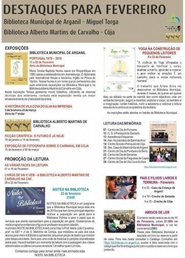 destaquespara o mes de fevereiro nas Bibliotecas Publicas