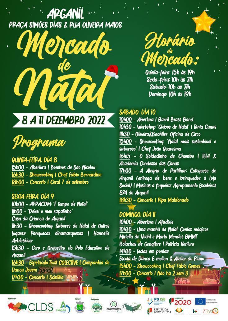 Cartaz Mercado Natal 2022 Amarelo Com Programa 3mm Bleed
