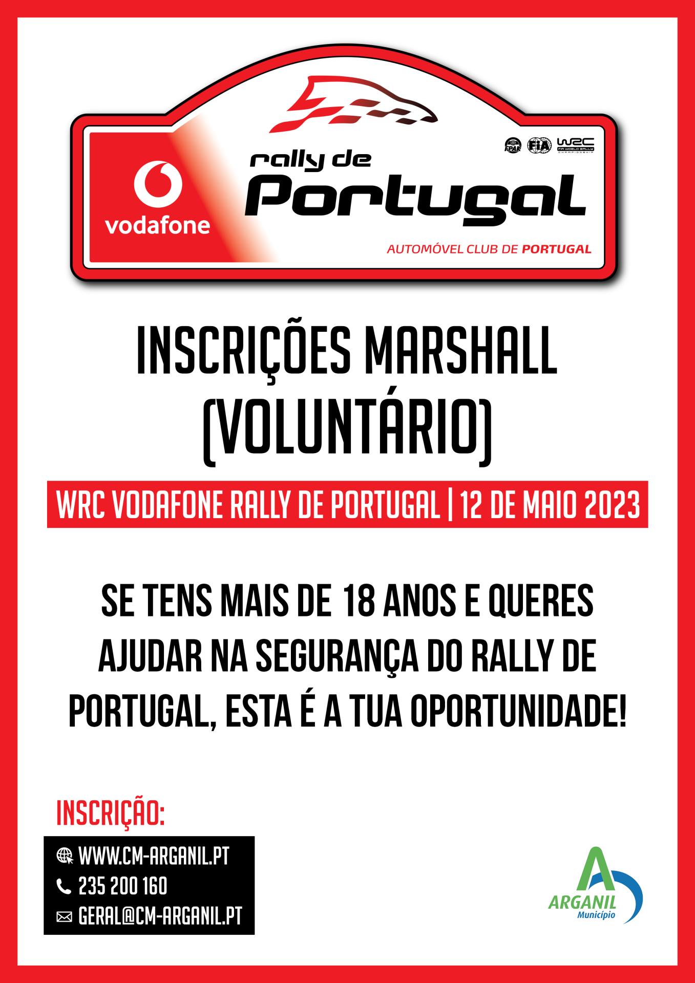 Inscrições Marshall Rally De Portugal 2023