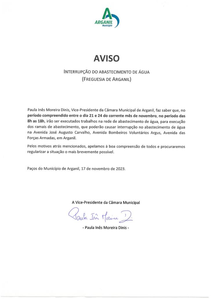 Aviso Abastecimento De Agua Page 0001