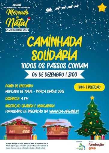 Cartaz Mercado De Natal Caminhada Solidária Todos Os Passos Contam 2024 Cartaz Mercado De Natal Caminhada Solidária Todos Os Passos Contam 2024
