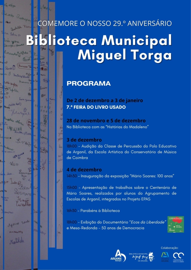 Cartaz Biblioteca Municipal Miguel Torga
