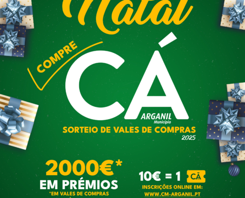 Cartaz Sorteio De Vales De Compras Arganil “este Natal, Compre Cá“ 2025