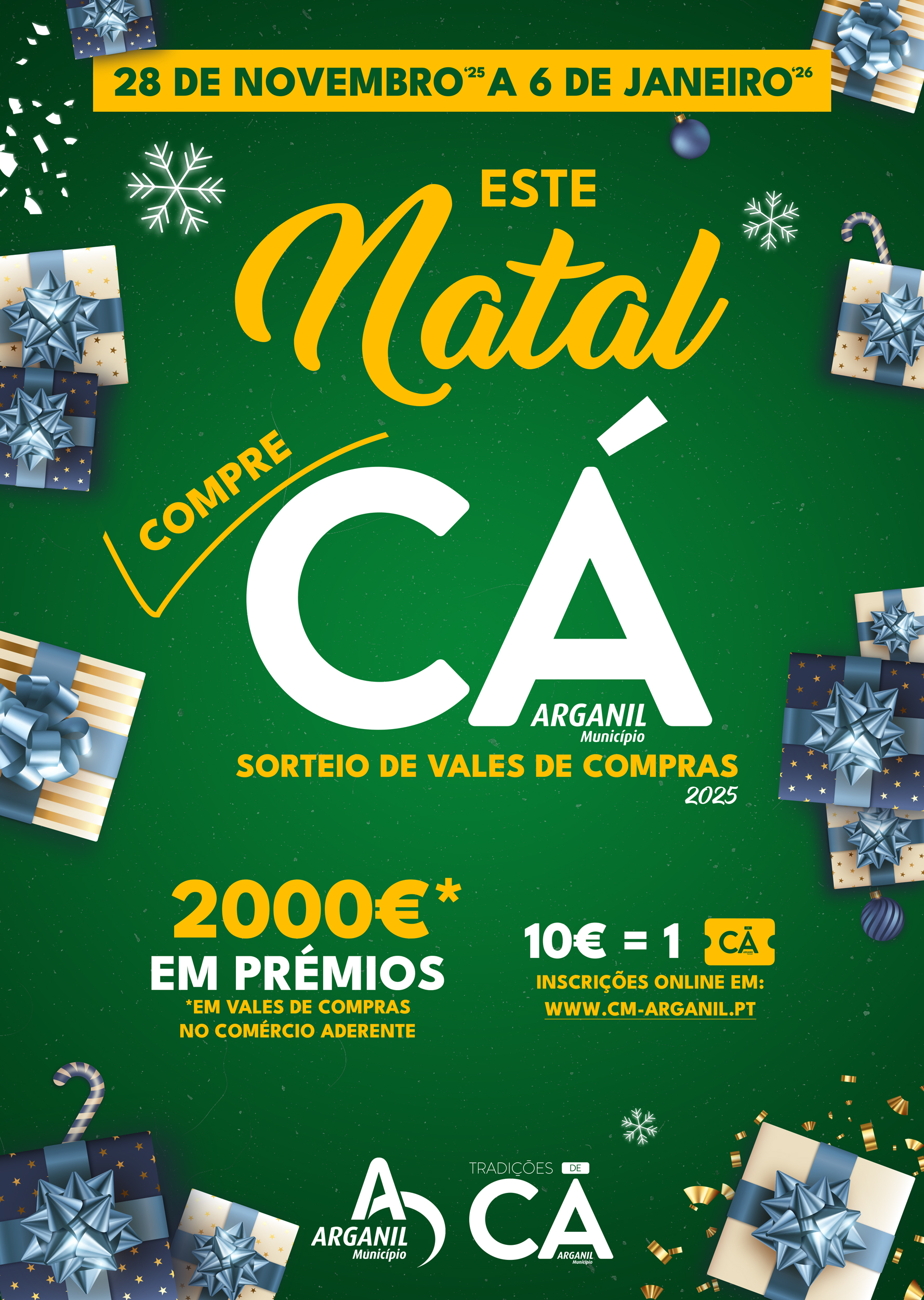 Cartaz Sorteio De Vales De Compras Arganil “este Natal, Compre Cá“ 2025